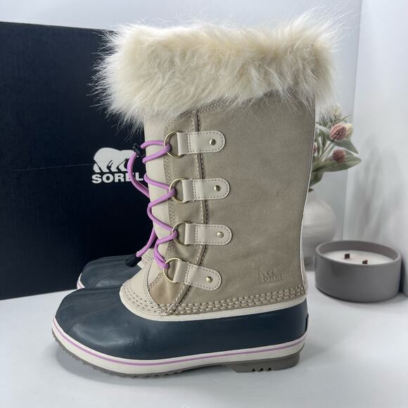 Sorel Joan of Arctic Suede Waterproof Boots Tan NL 2762-010 Youth 7 Women 8.5 - Picture 6 of 13